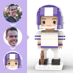 Custom Head 1 Person Cute Football Palyer Brick Figure Anniversary Gift Birthday Gift