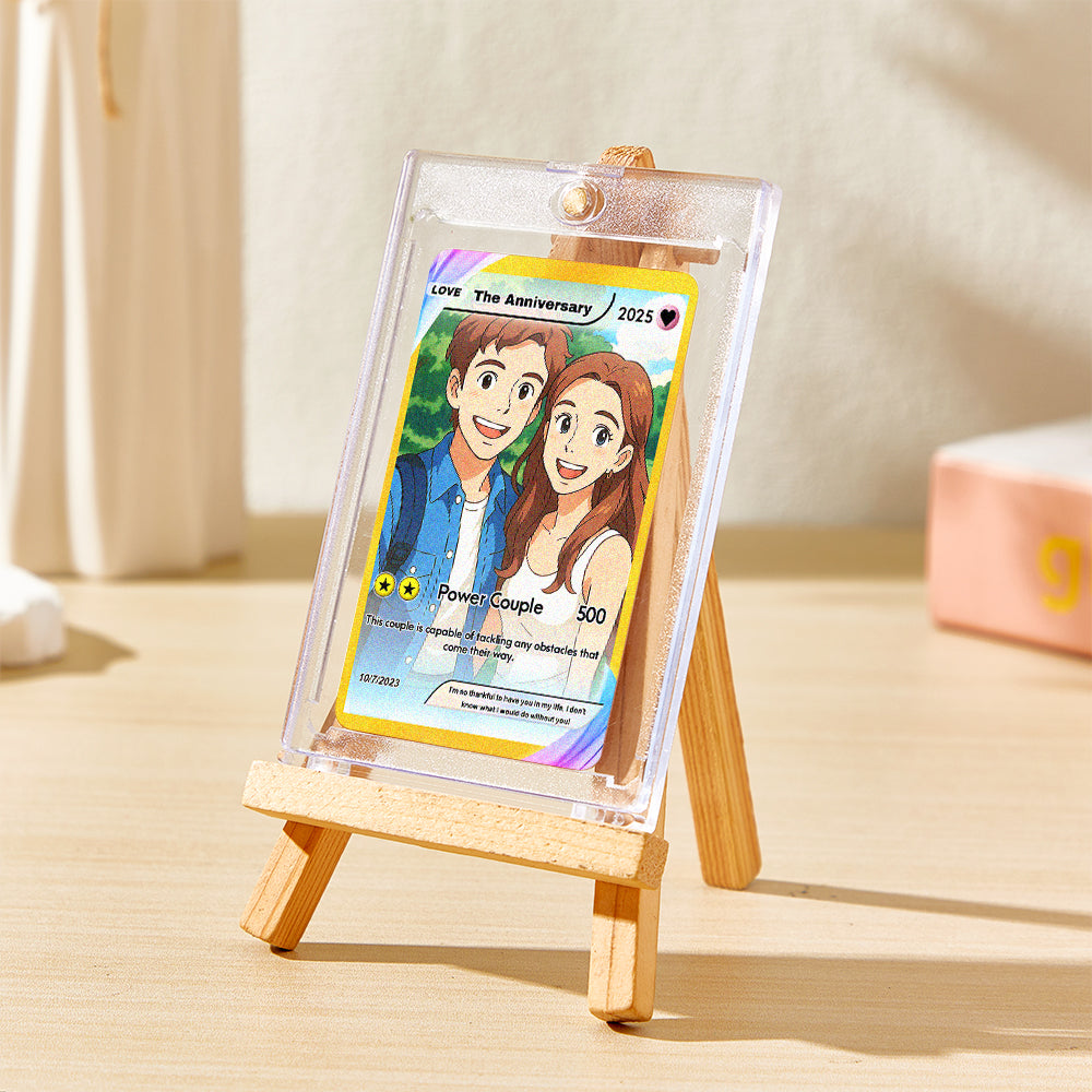 Stainless steel personalised poke card laid flat to show size W11 × H7.3 cm, smooth edges and inscription ideal for Valentine's gifts