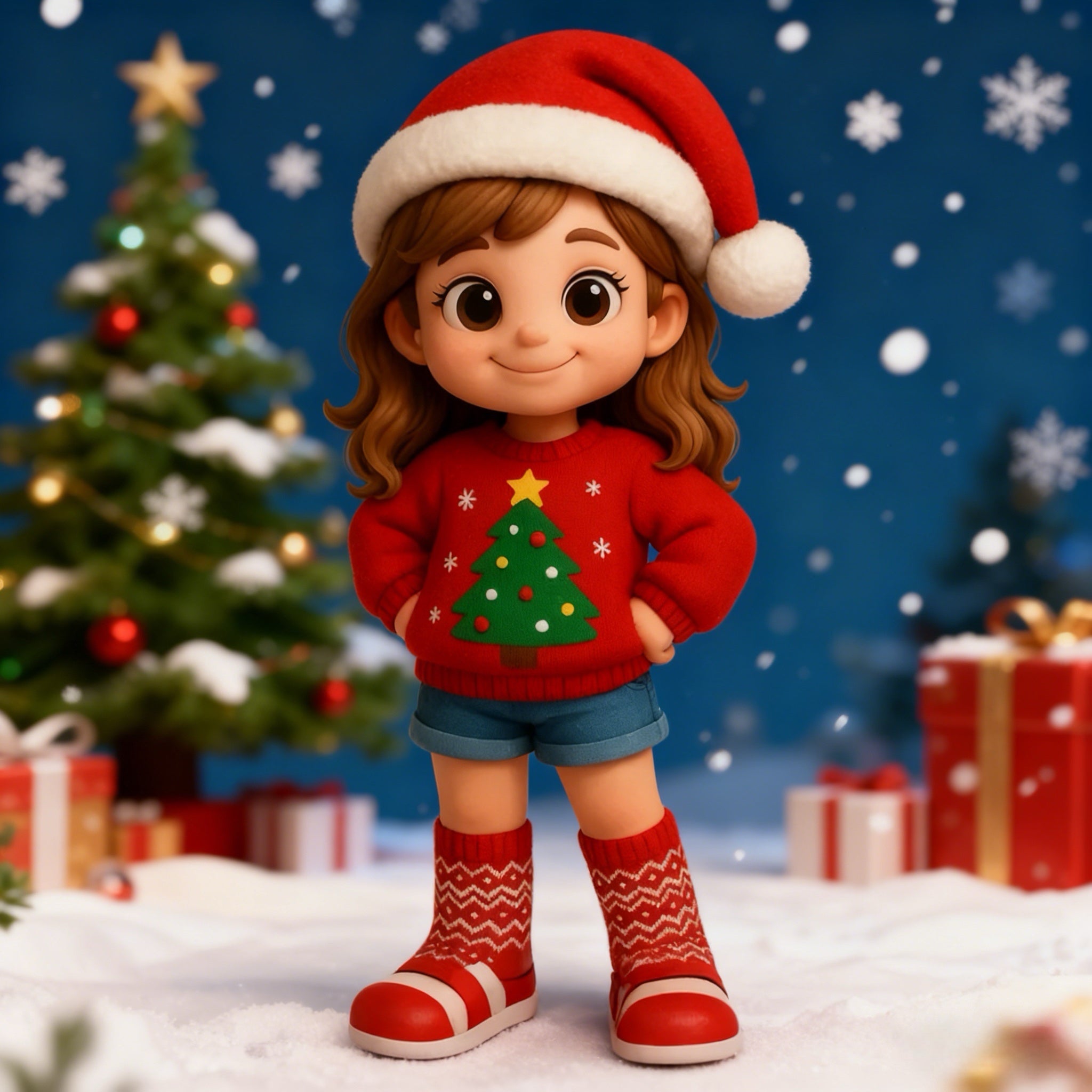 Custom Cute 3D Mini Figure Christmas Desk Figurine Based on Your Picture Cute and Professional Style Christmas Gift