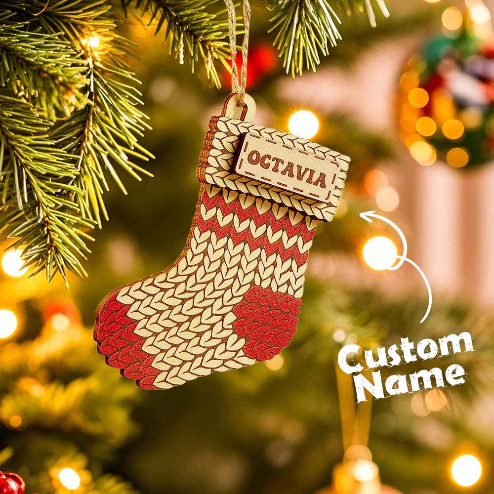 Personalized Name Winter Beanie Hat Christmas Ornament Custom Christmas Winter Mitten Stocking Sweater Ornament