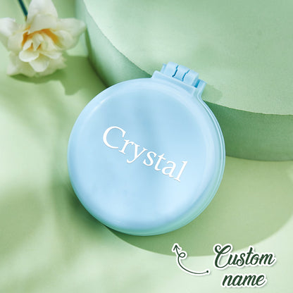 Personalised Name Engraved Mirror Comb | Macaron-Coloured Hair Brush Set | Wedding & Birthday Gift