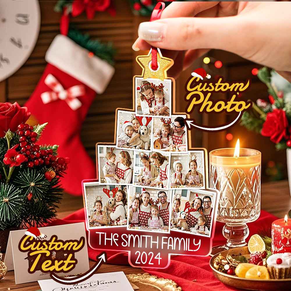 Personalized Photo Christmas Tree Ornament Custom Ornament Christmas Gift for Family