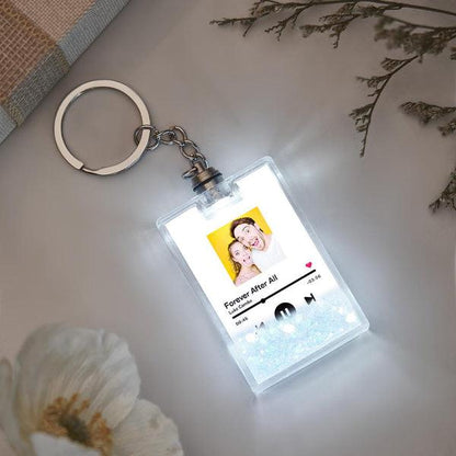 Personalised Photo Scannable Music Code Illuminated Quicksand Keychain