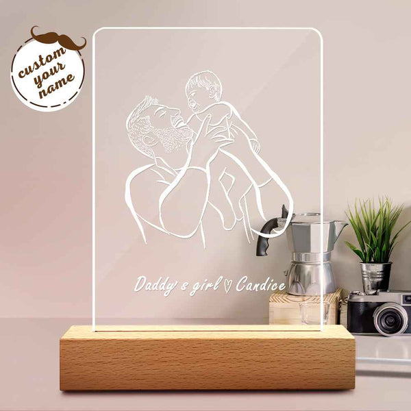 Daddy's Girl Desk Lamp Personalized Name Night Light Father's Day Gift