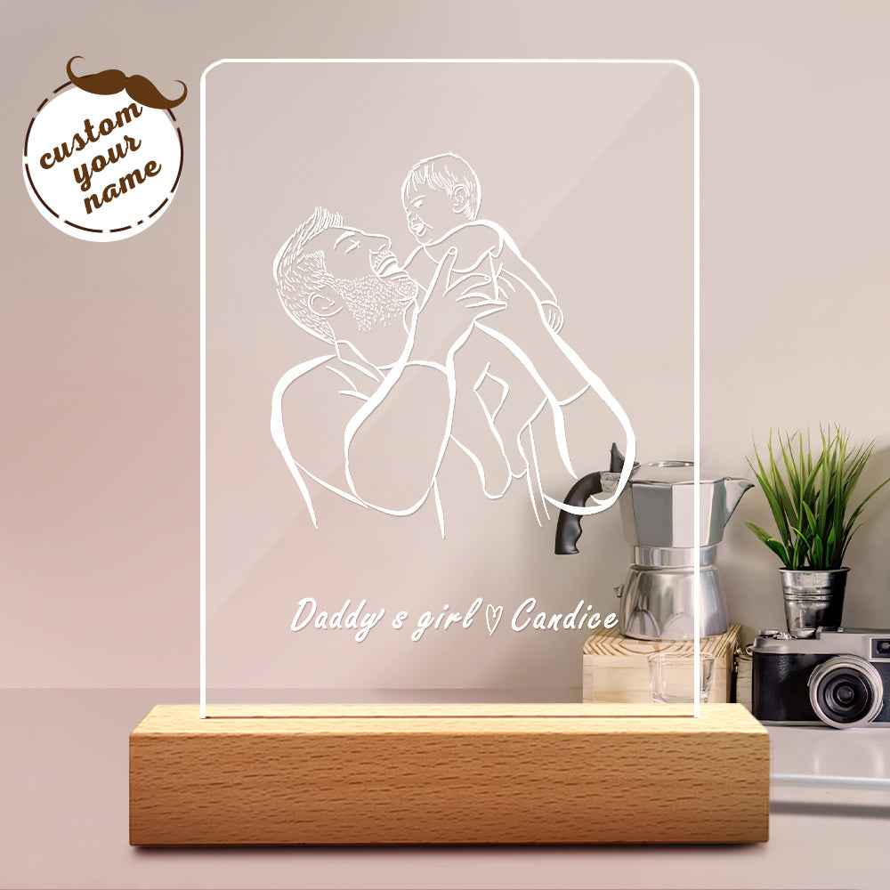 Daddy's Girl Desk Lamp Personalized Name Night Light Father's Day Gift