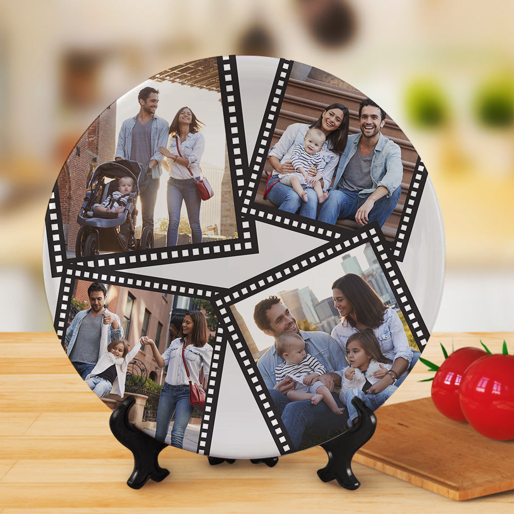 Personalised Ceramic Wedding Plate - Customised with 4 Photos