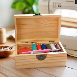 Personalized Sewing Machine Pattern Wooden Storage Box Gift for Seamstress Sewing Enthusiast