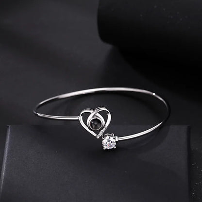 Personalised Photo Projection Bracelet | Engraved Heart Jewellery Gift