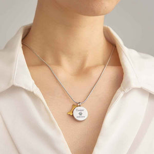 Personalized Engraved Pet Ashes Necklace Memorial Keepsake Gift for Dog Cat Pet Lovers