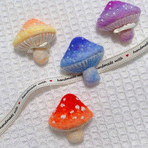 Whimsical Handmade Felt Mushroom Brooch - Unique Nature-inspired Accessory