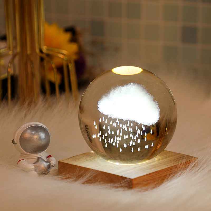 3D Laser Engraved Crystal Ball Night Light