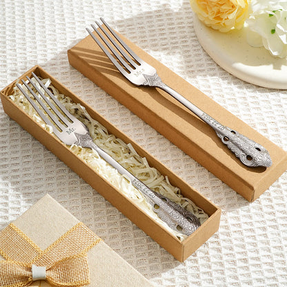 Personalised Vintage Forks Set | Custom Anniversary & Wedding Gift for Couples