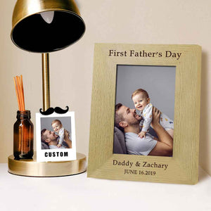 Personalized Photo Frame First Father's Day Wood Picture Frame For New Dad