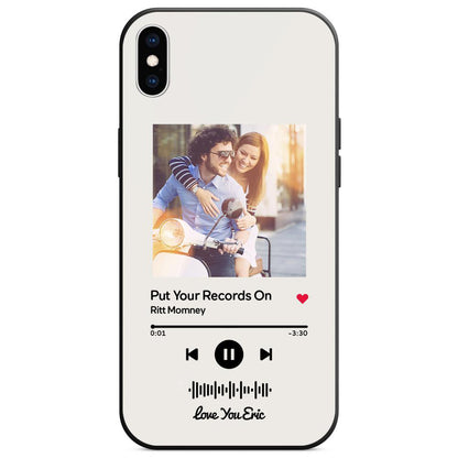 Custom Scannable Music Code Glass iPhone Case - Personalised Photo & Music
