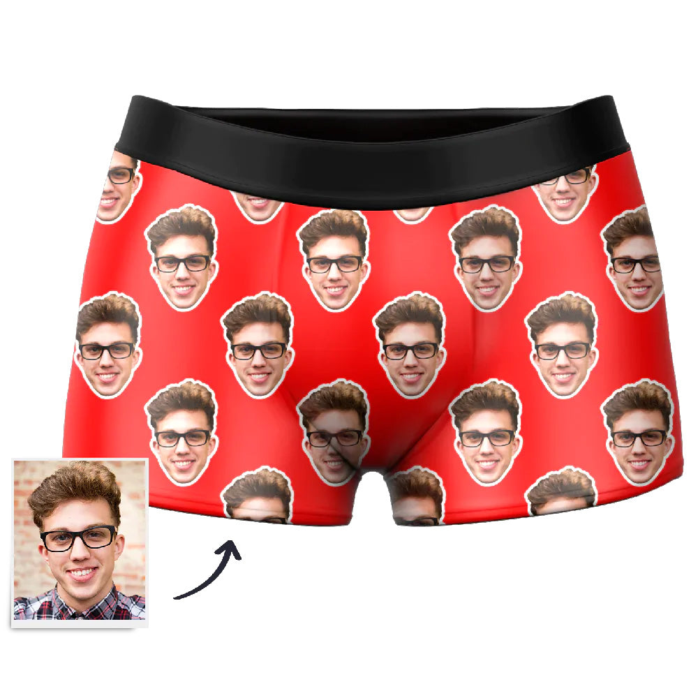 Care label close‑up for personalised boxer shorts — wash instructions: hand or machine wash below 45°C, do not bleach