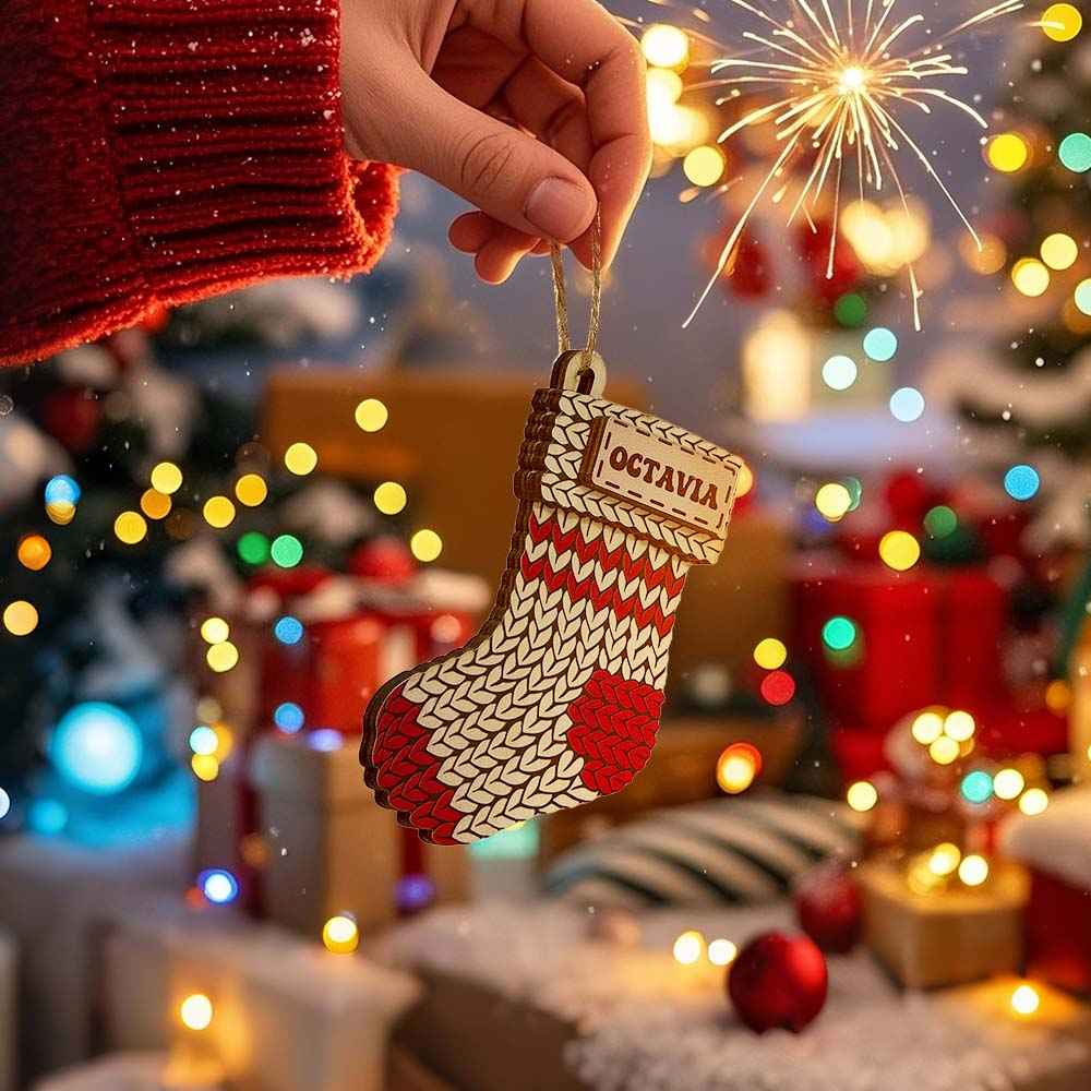 Personalized Name Winter Beanie Hat Christmas Ornament Custom Christmas Winter Mitten Stocking Sweater Ornament