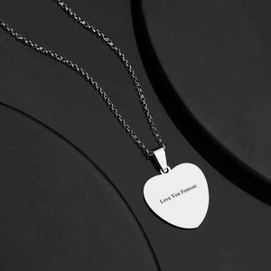 Custom Photo Engraved Necklace Heart Tag Gifts for Couple