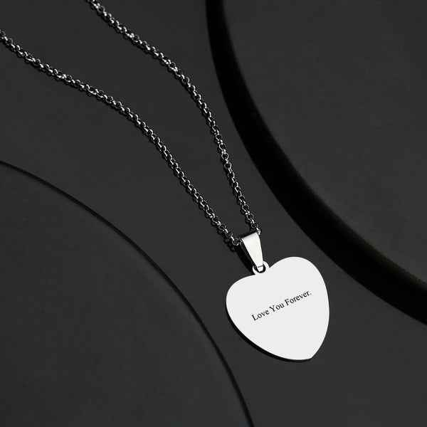 Custom Photo Engraved Necklace Heart Tag Gifts for Couple