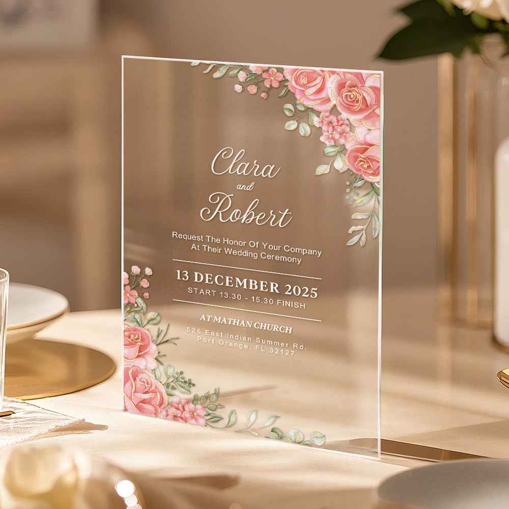 Personalized Acrylic Wedding Invitation Party Invitations Wedding Gift