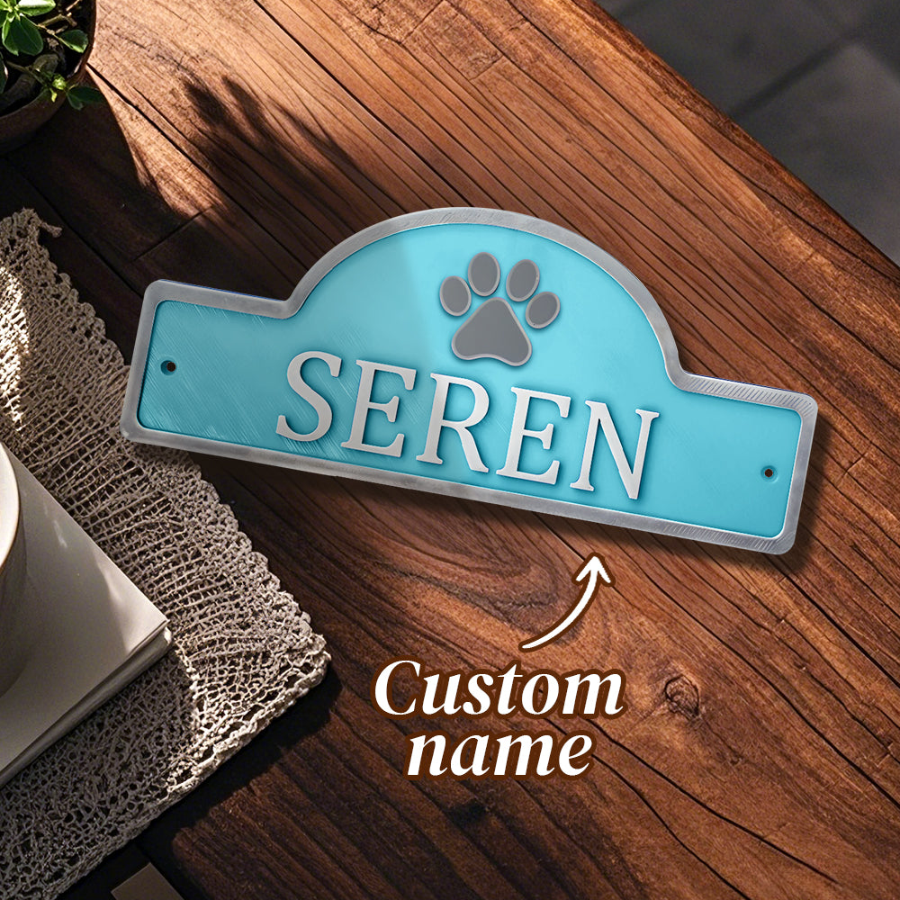 Personalised 3D Pet Name Door Sign - Custom PLA Wall Decor