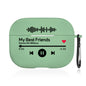 Close-up of engraved name on the AirPods Case edge