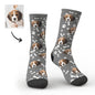 Personalised photo socks presented as a gift idea in a neat package — novelty personalised gift for birthdays and Mother’s Day