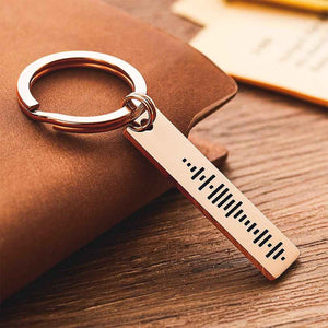Custom Engraved Music Code Song 3D Bar Keychain with Text