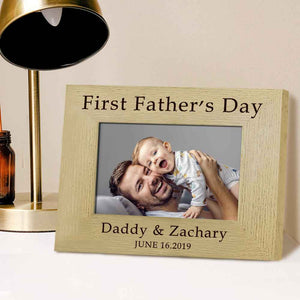 Personalized Photo Frame First Father's Day Wood Picture Frame For New Dad