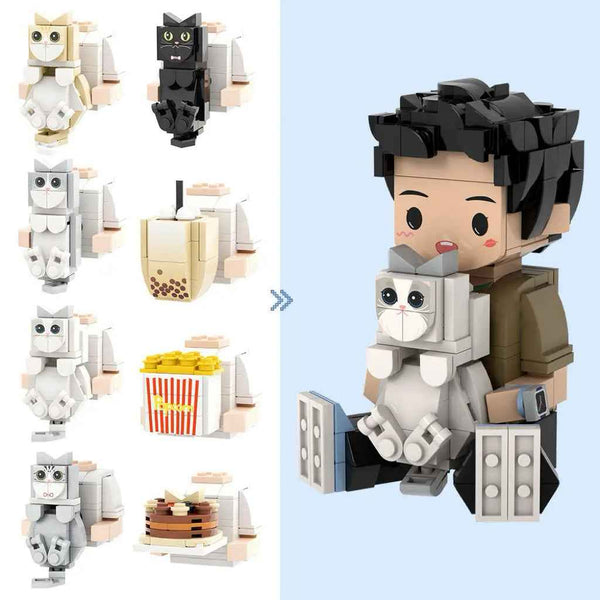 Custom Cute Brick Figures Personalized Sitting Brick Figures Small Particle Block Toy