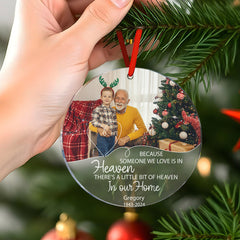 Personalised In Loving Memory Christmas Bauble with Photo - Memorial Keepsake