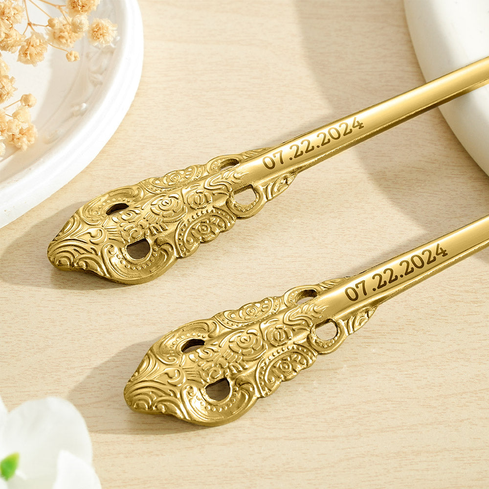 Personalised Vintage Forks Set | Custom Anniversary & Wedding Gift for Couples