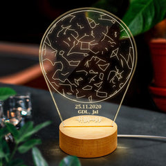 Personalised Scannable Code Constellation Map Acrylic Night Lamp
