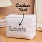 Personalised waffle make-up bag with embroidered name, stylish waffle cosmetic organiser and gift for her