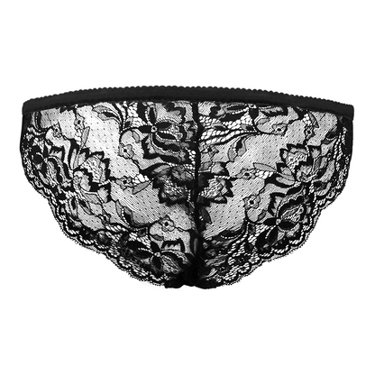 Side detail of Heart Lace women's panties with sheer lace panels and comfortable elastic waistband — personalised underwear for her