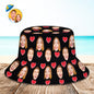 Side angle of personalised bucket hat showing three‑dimensional silhouette and structured brim — unisex foldable sun hat offering UV protection for outdoor activities