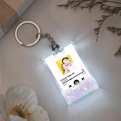 Personalised Photo Scannable Music Code Illuminated Quicksand Keychain