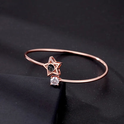 Personalised Photo Projection Bracelet | Engraved Heart Jewellery Gift
