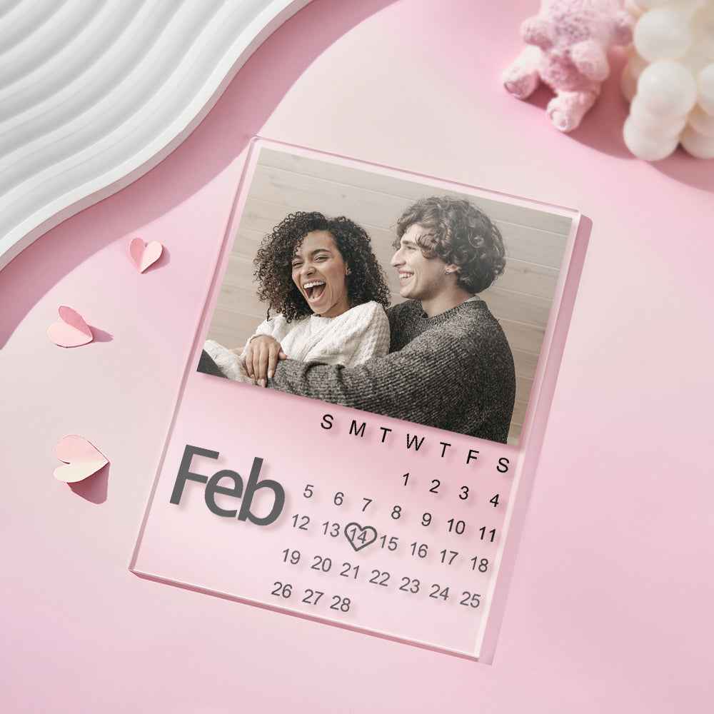 Customizable Calendar Plaque With Photo Personalized Photo Anniversary Gift