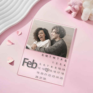 Customizable Calendar Plaque With Photo Personalized Photo Anniversary Gift