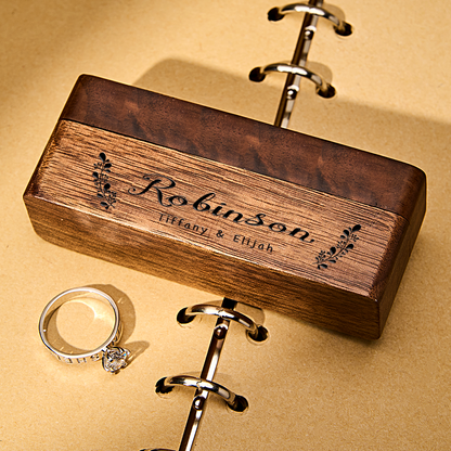 Personalised Engraved Wood Ring Bearer Box - Custom Name Wedding Proposal Gift for Couples