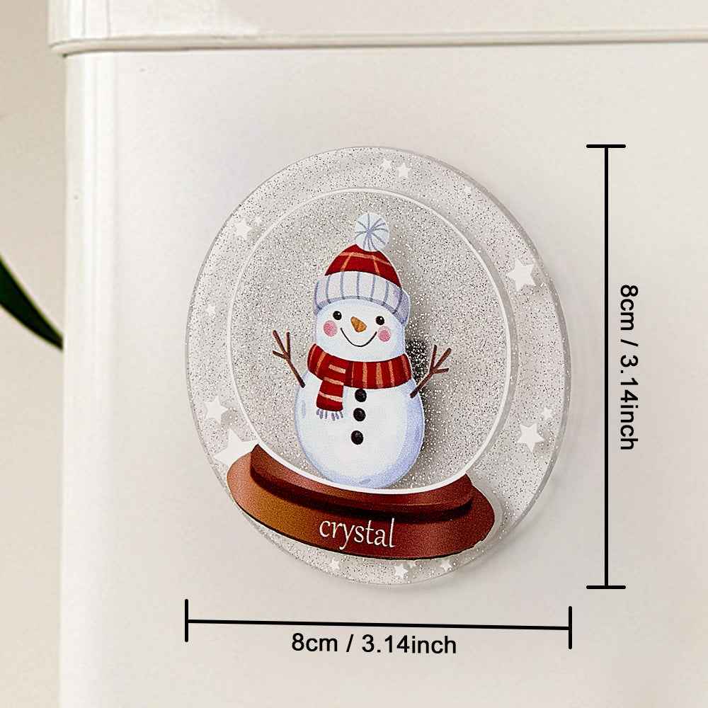 Personalized Christmas Fridge Magnet with Name Snowman Refrigerator Magnet for Christmas Gift