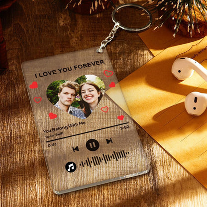 Personalised 'I Am In Love' Music Code Plaque - Custom Acrylic Photo Panel with Scannable Music