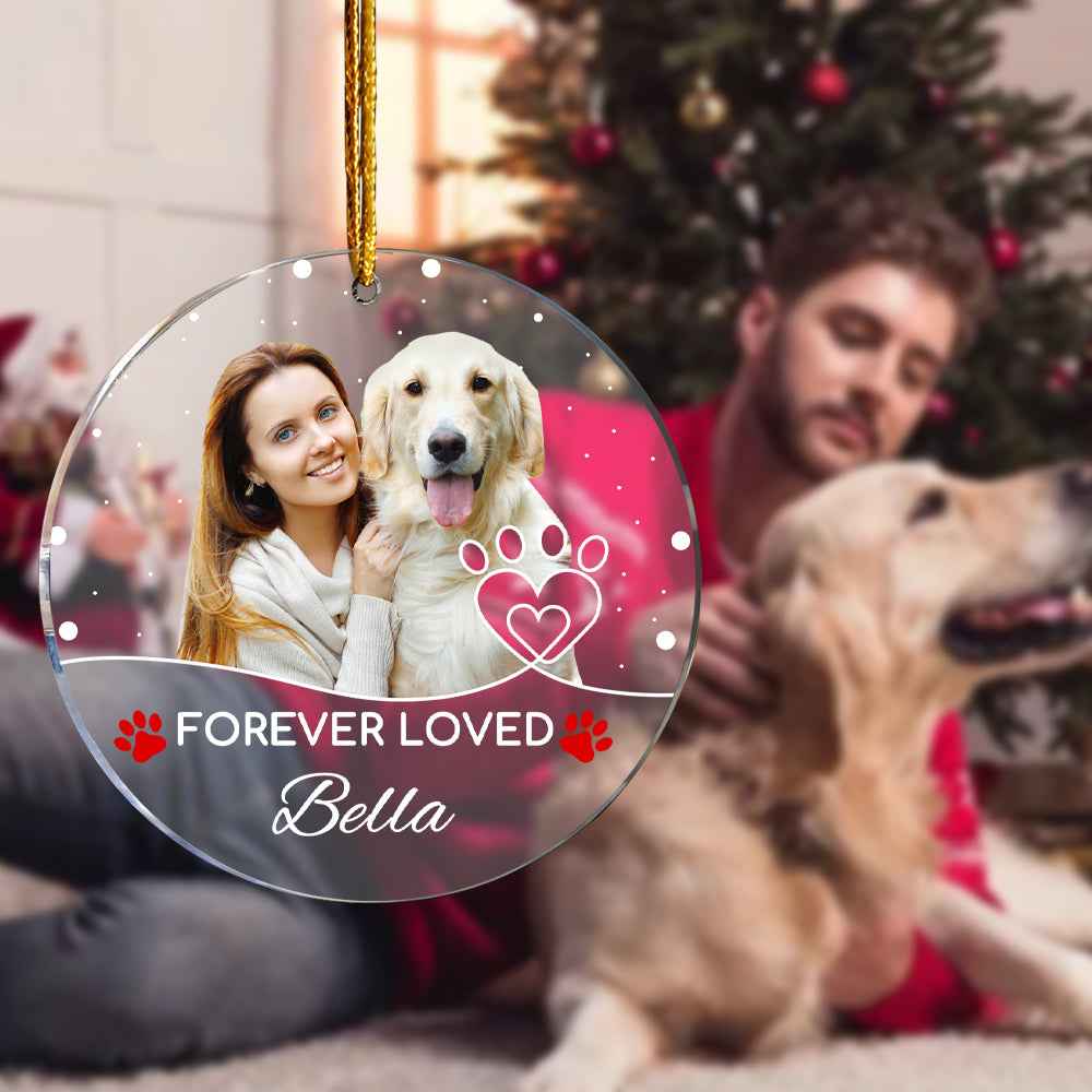 Personalized Pet Photo Ornament with Name Pet Loss Ornament Christmas Gift for Pet Owners