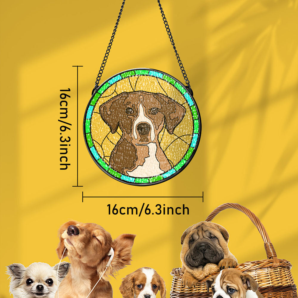 Personalised Pet Portrait Stained Glass Suncatcher Memorial Gift