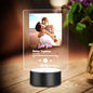 Personalised scannable music plaque and keychain night light in white acrylic with engraved QR code and song details