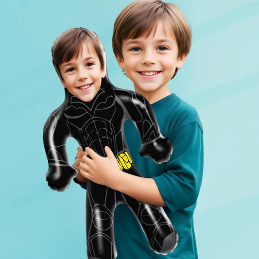 Custom Face Blow Up Doll with a personalised photo on the face; inflatable PVC gift for parties and pranks.