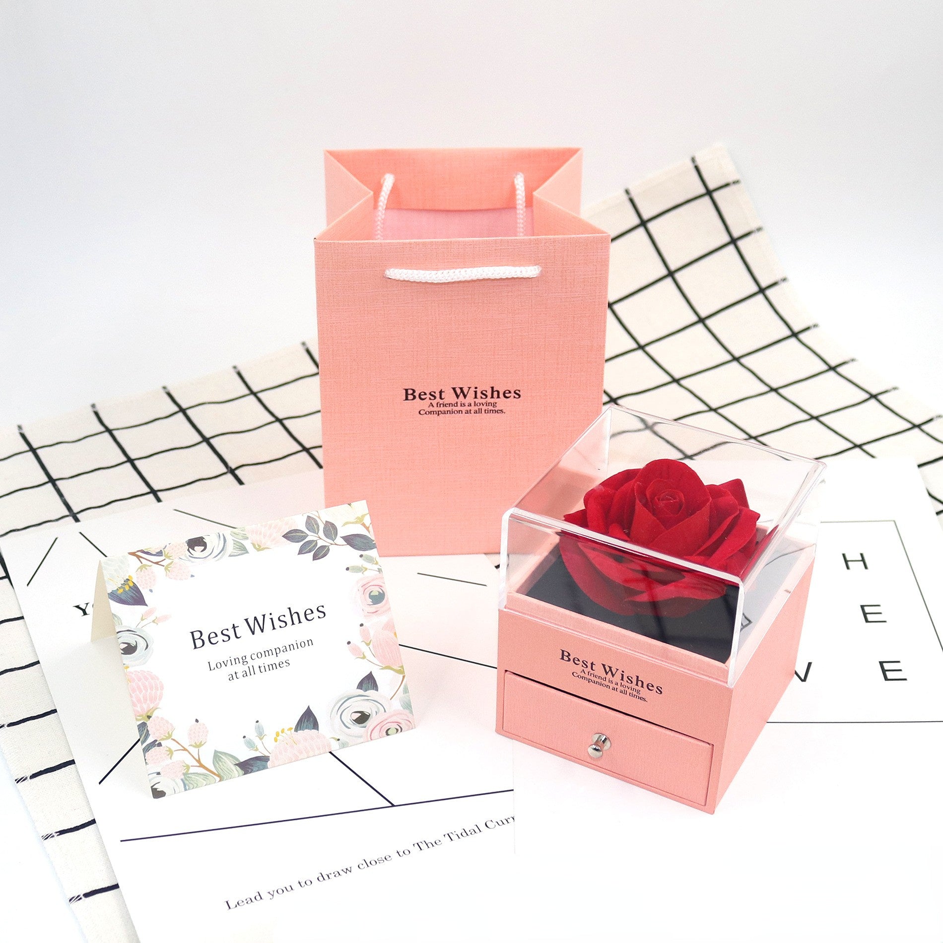 Personalised Rose Keepsake Jewellery Box with Gift Card & Bag | Luxury Gift