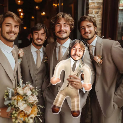 Personalised Blow Up Doll with a custom face printed on durable PVC, a wedding gift and a groomsmen gift.