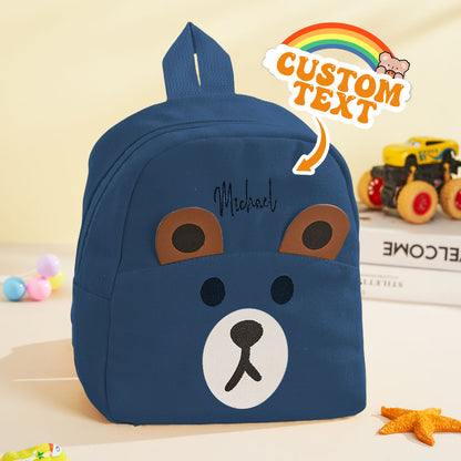 Back view showing padded adjustable straps of personalised mini bear backpack – comfortable custom kids daypack