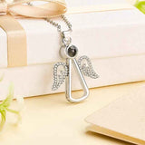 Personalized Photo Projection Necklace Angel Necklace Christmas Gifts